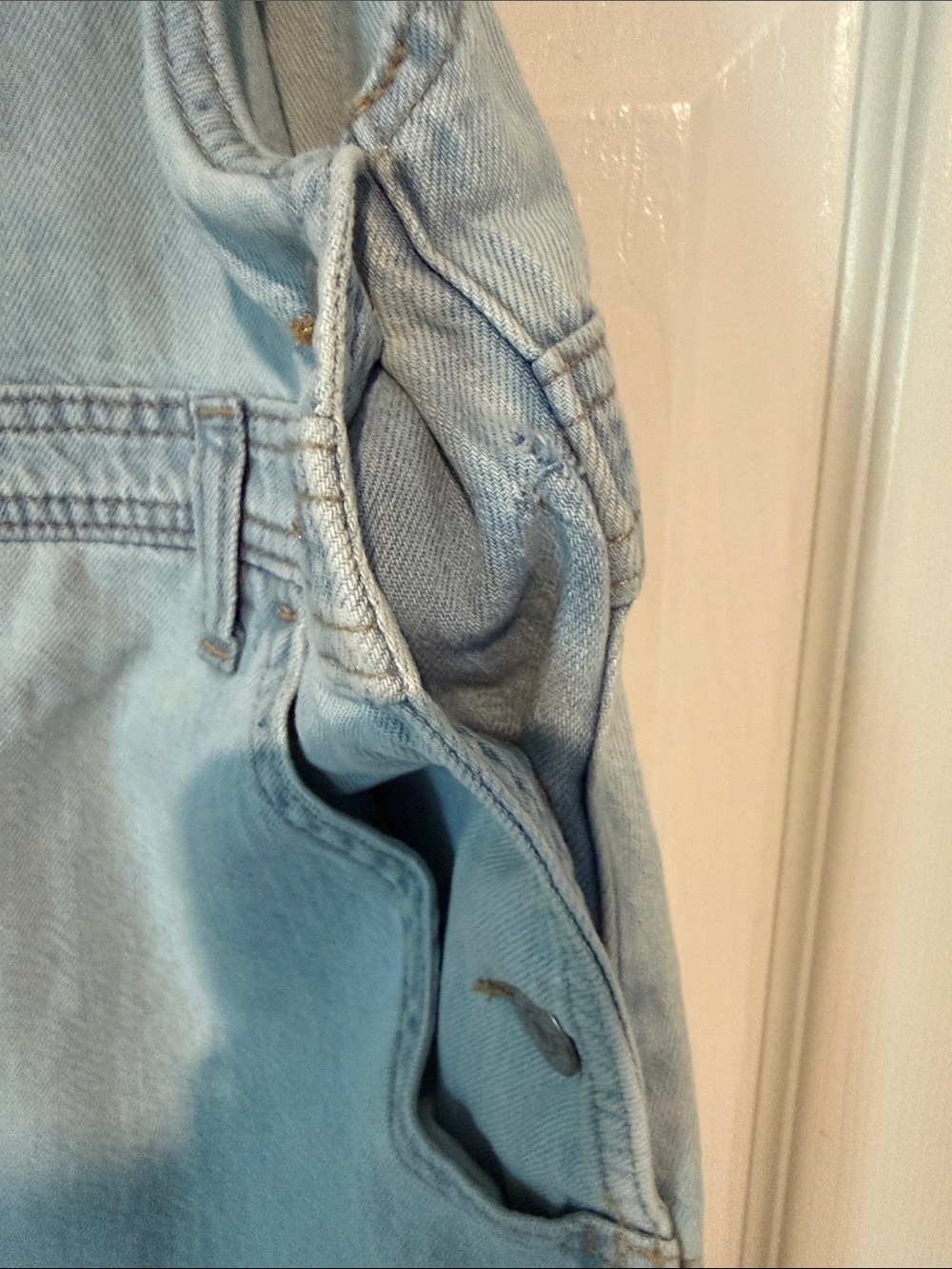 Levi's Light Blue Denim Overall Dress with Bib Pocket - Picture 3 of 8